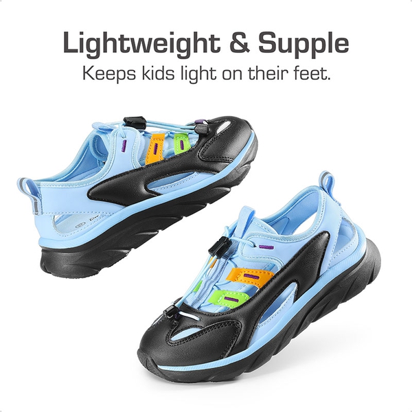 Boys & Girls Closed-Toe Athletic Sport Sandals - BLUE BLACK - 3